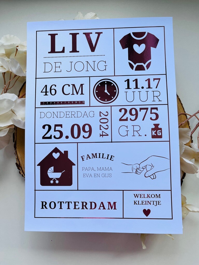 Foil Poster | Geboorte Poster