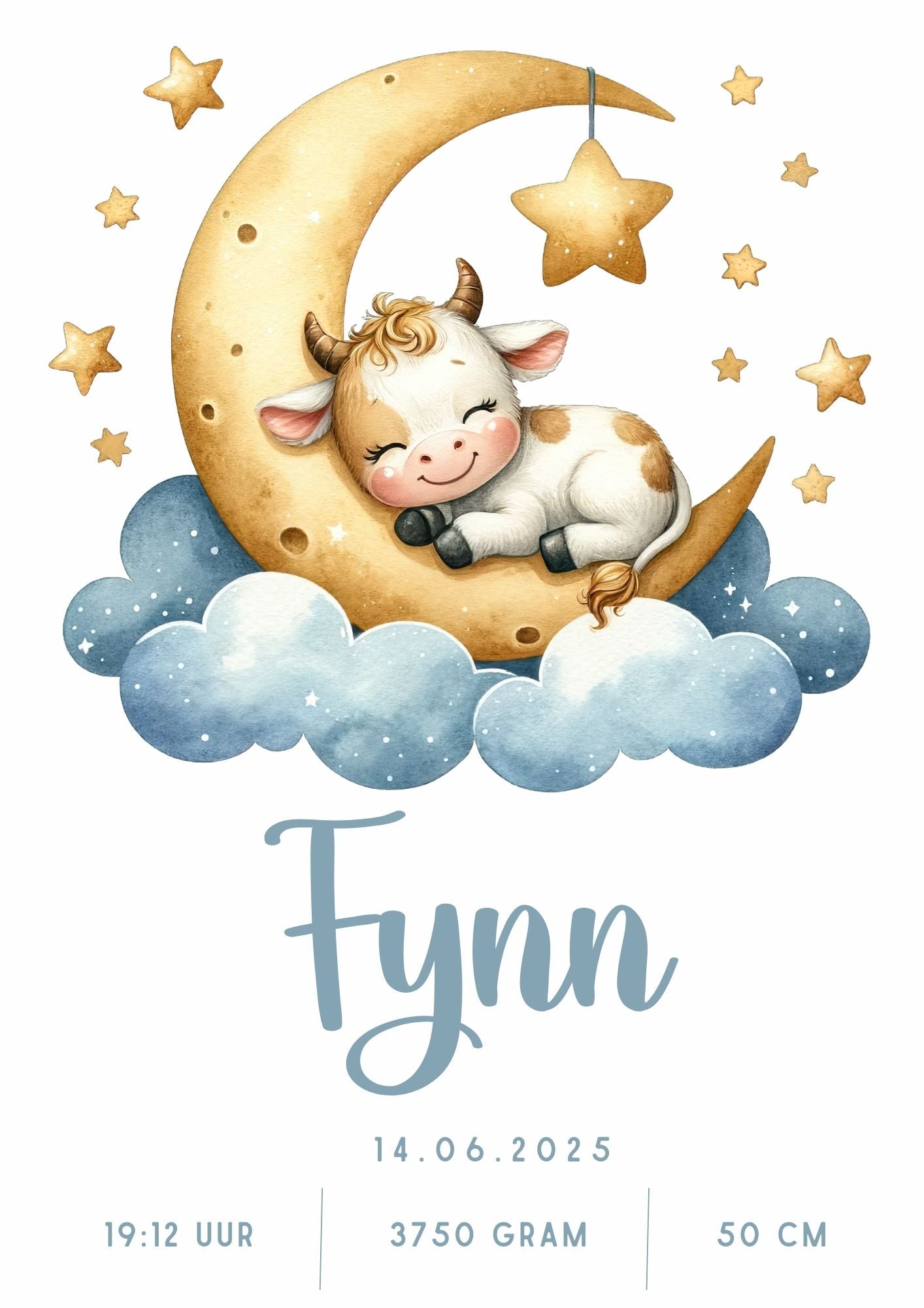 Full Color Poster | Geboorteposter Maan