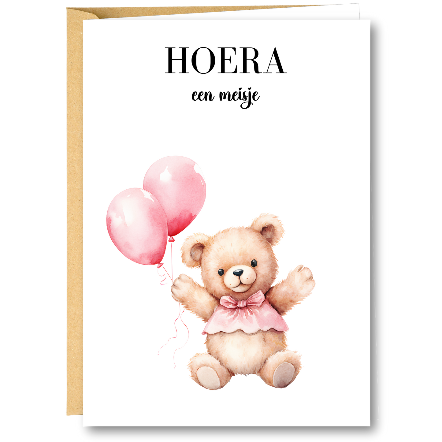 WENSKAART | HOERA EEN MEISJE