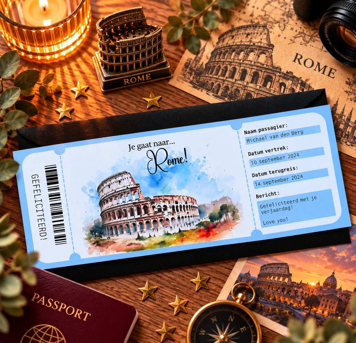 Full Color Gift Ticket | Stedentrip Rome