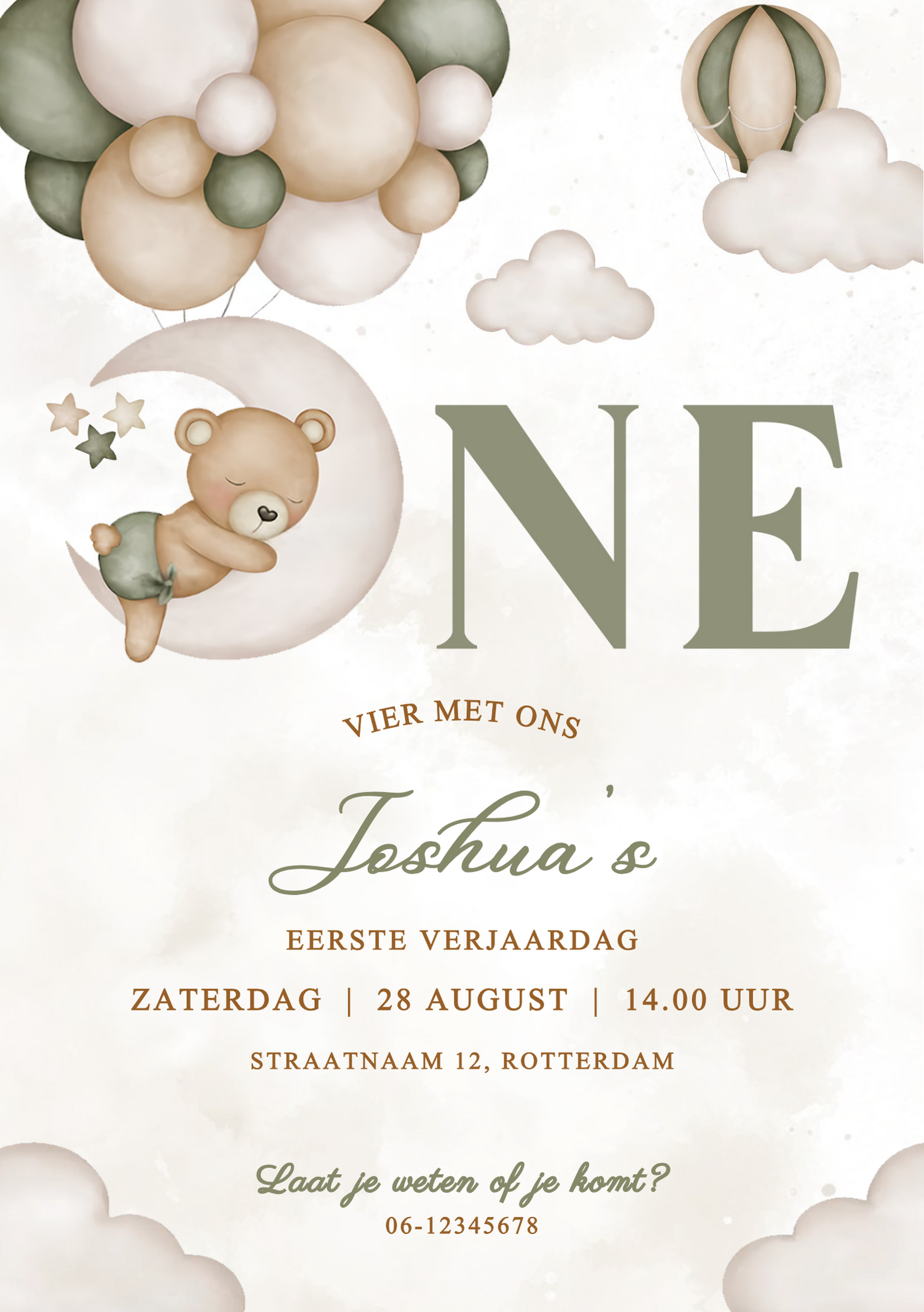 Uitnodiging Kinderfeestje | Eerste Verjaardag