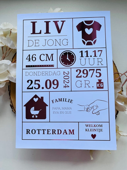 Foil Poster | Geboorte Poster