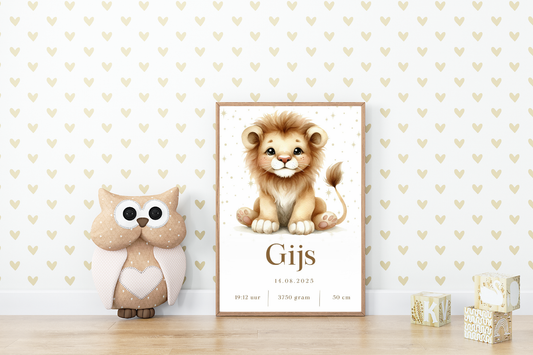 Full Color Poster | Geboorteposter Leeuw