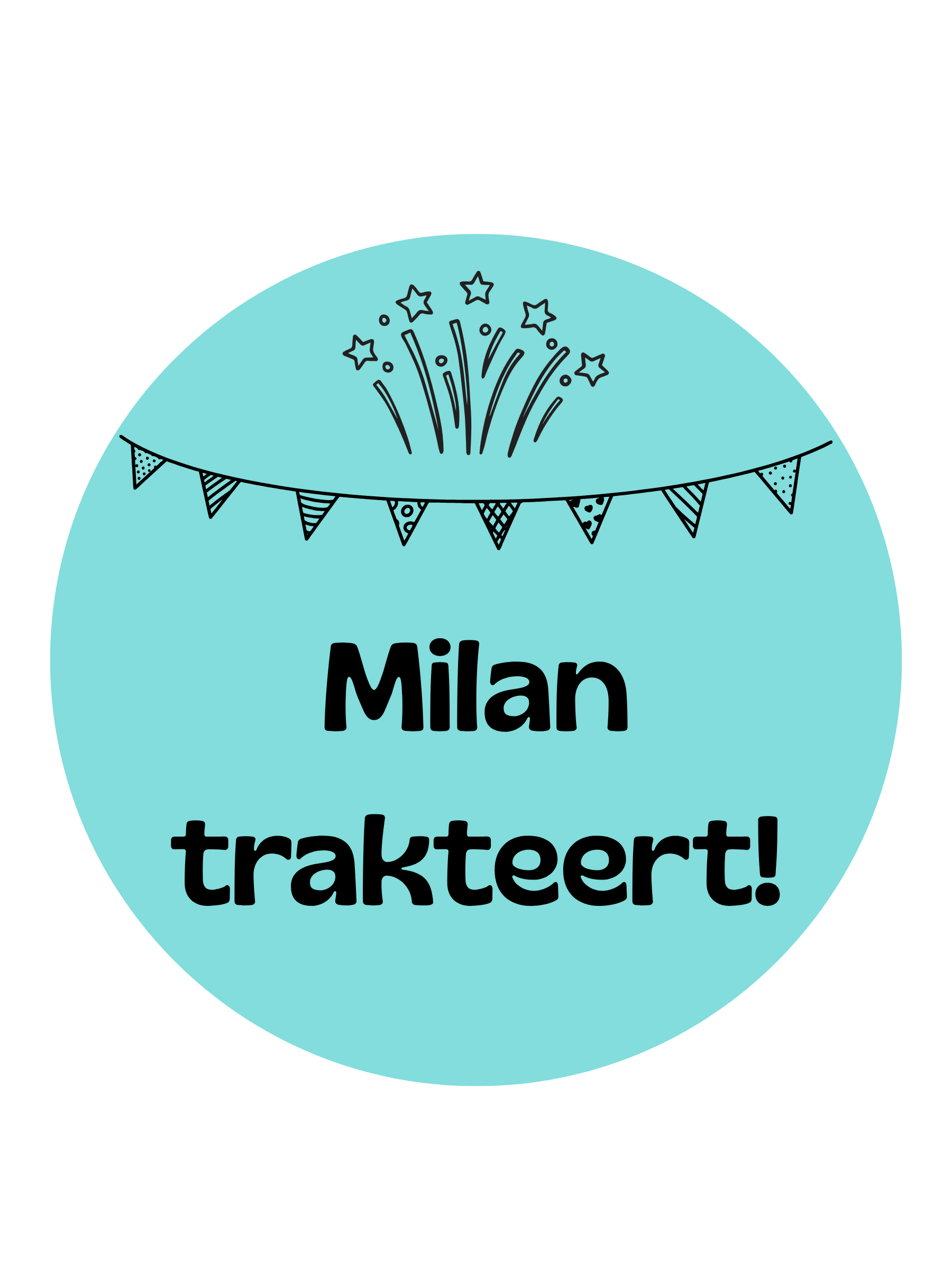 TRAKTATIE STICKER | NAAM TRAKTEERT