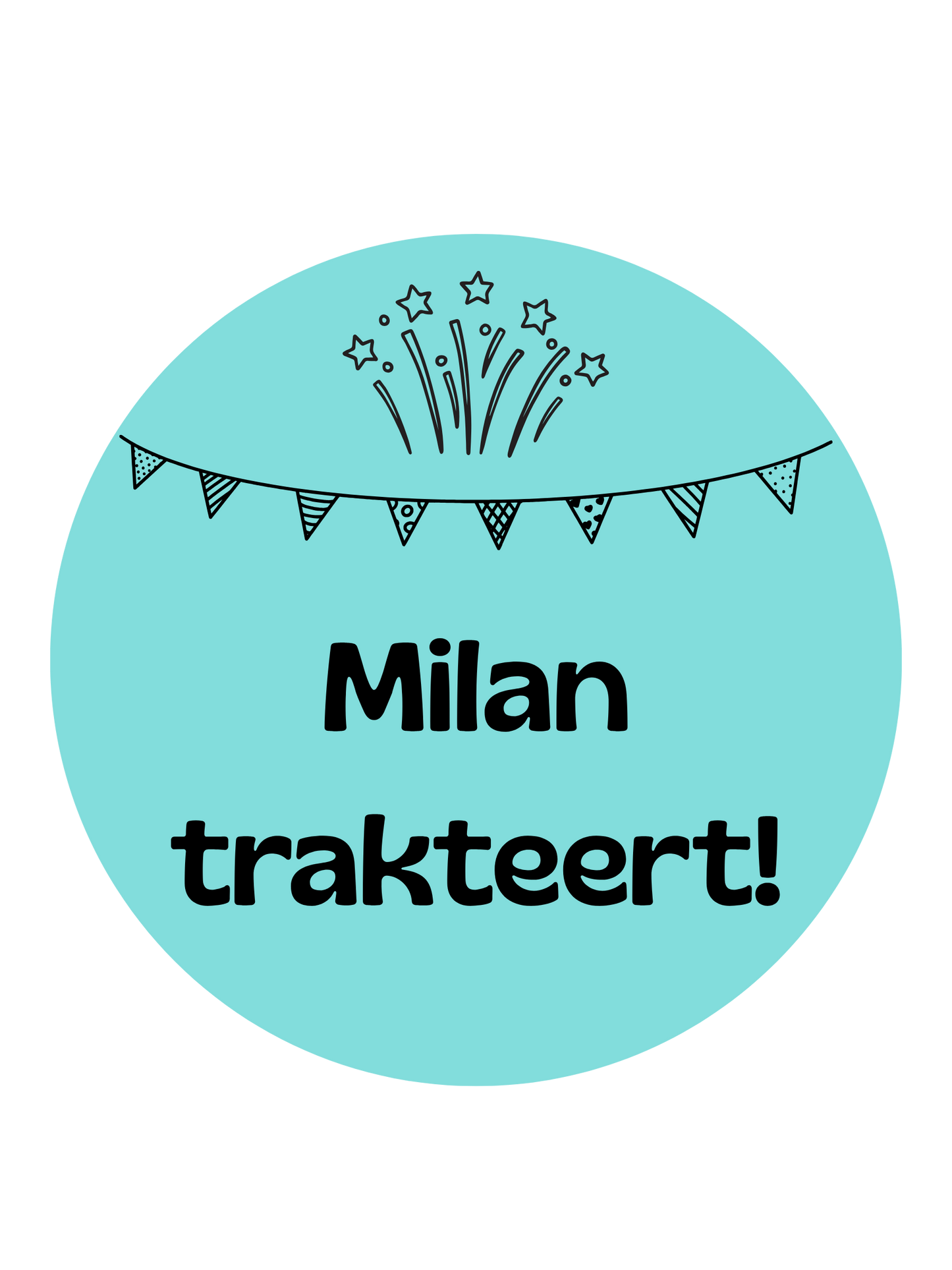 TRAKTATIE STICKER | NAAM TRAKTEERT