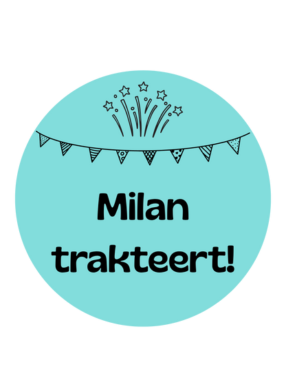 TRAKTATIE STICKER | NAAM TRAKTEERT