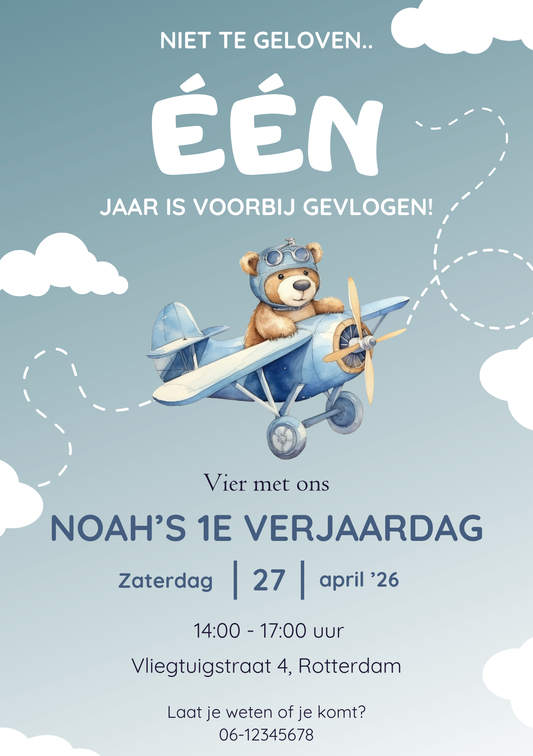 Uitnodiging Kinderfeestje | Beer Thema