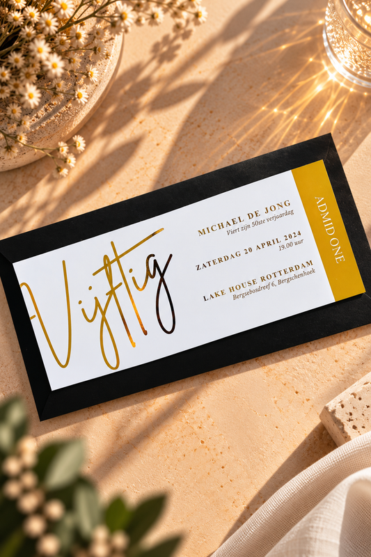 Foil Ticket | Uitnodiging verjaardag
