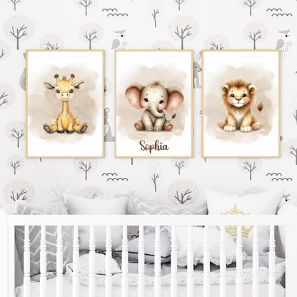 Full Color Poster | Drieluik Dieren Gepersonaliseerd