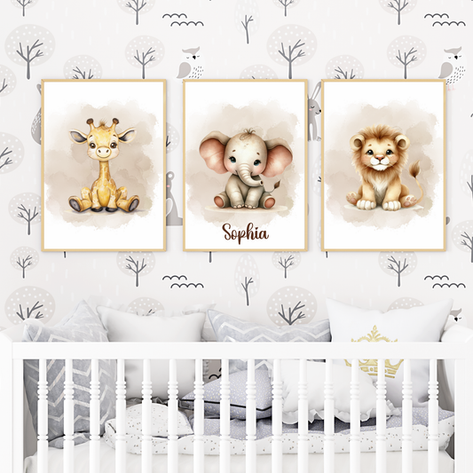 Full Color Poster | Drieluik Dieren Gepersonaliseerd