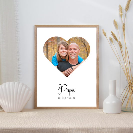 Full Color Poster | Hart foto met naam