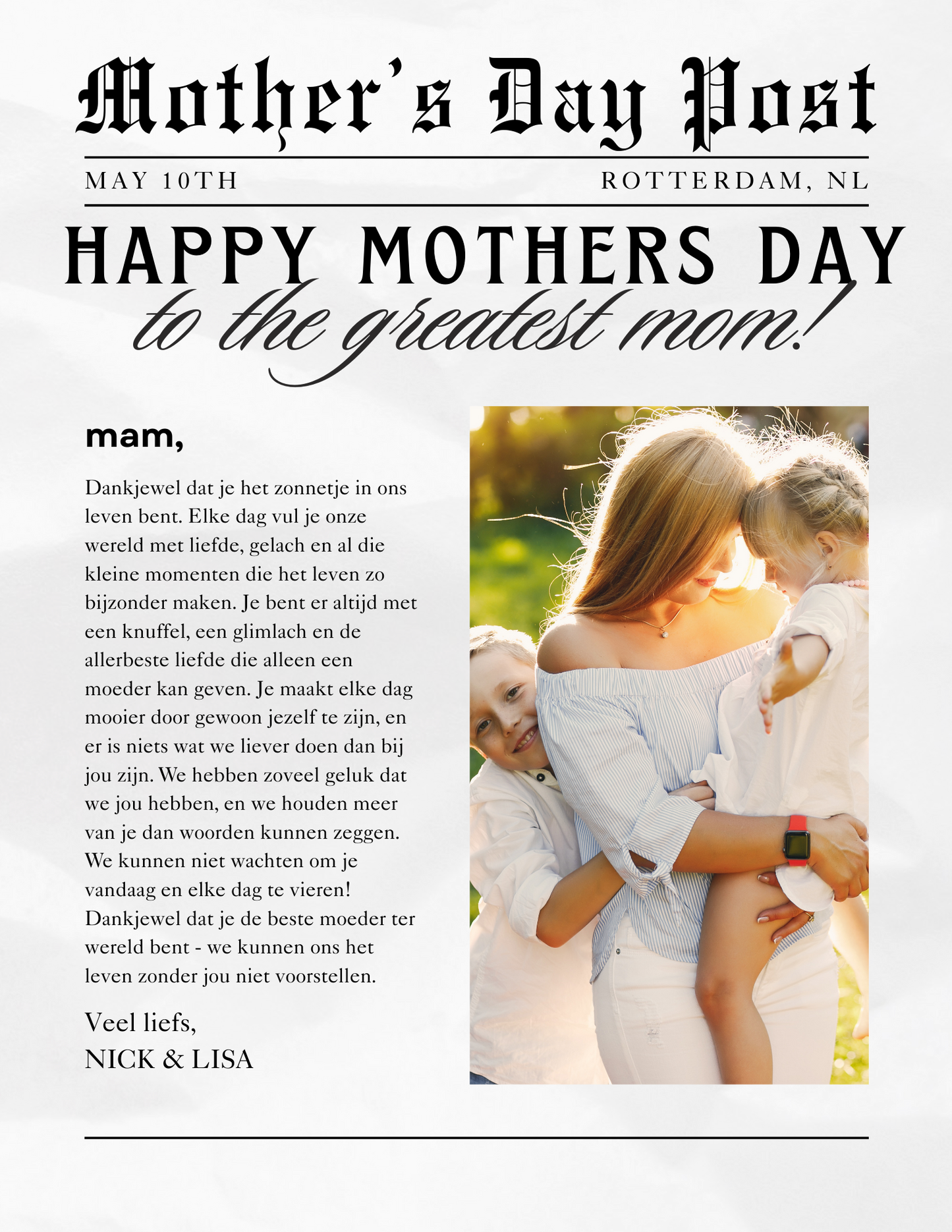 Moederdag Poster