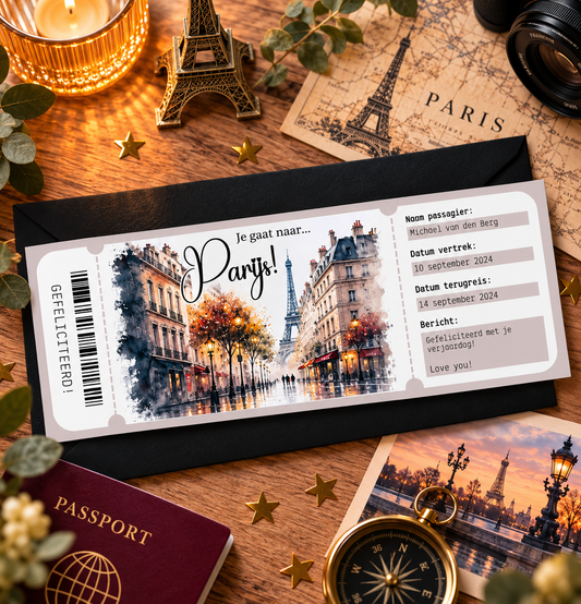 Full Color Gift Ticket | Stedentrip Parijs