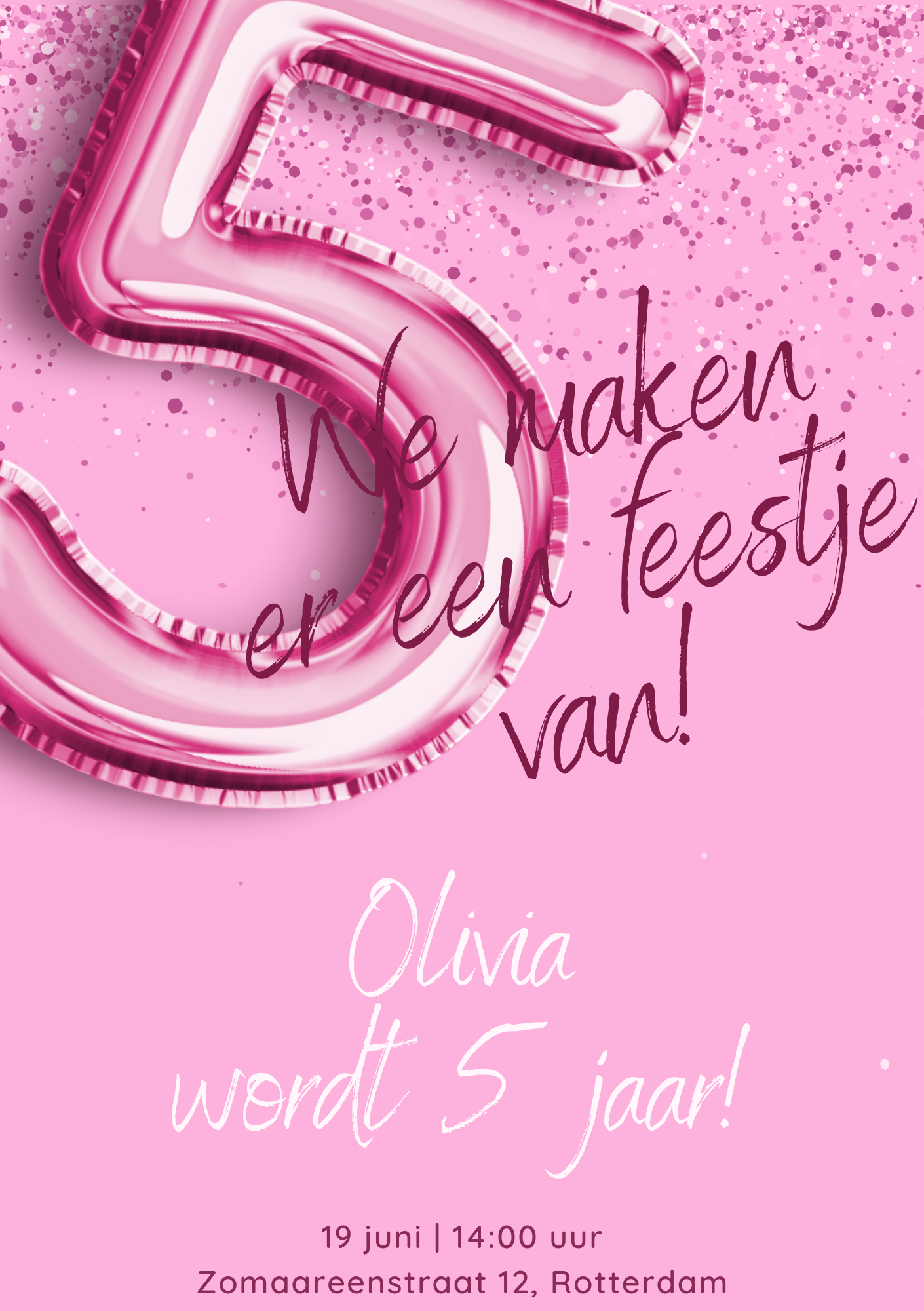 Uitnodiging Feestje | Foil Ballon