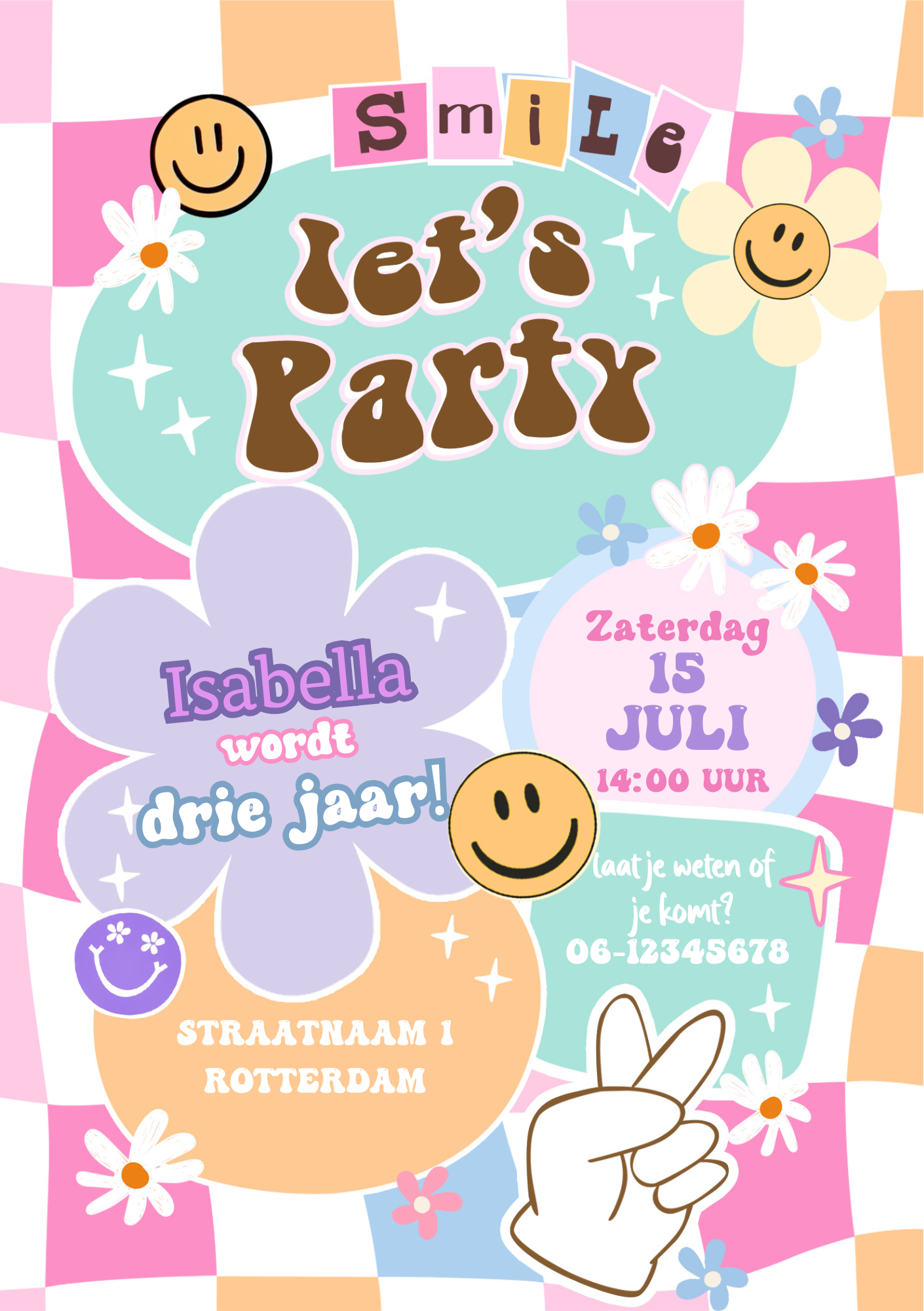 Uitnodiging Feestje | Hippie